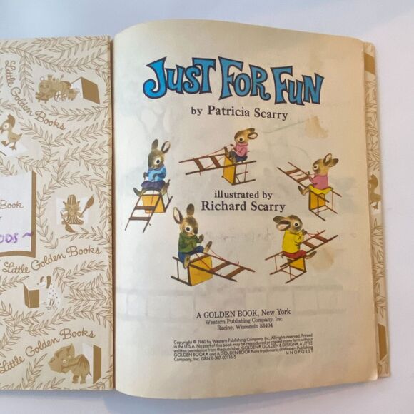 Little Golden Book Richard Scarrys Just For Fun 1960 Hardcover - Picture 4 of 9